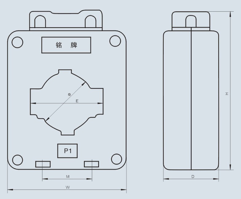 LN2-0.66-Ⅰ型電流互感器外形結構圖