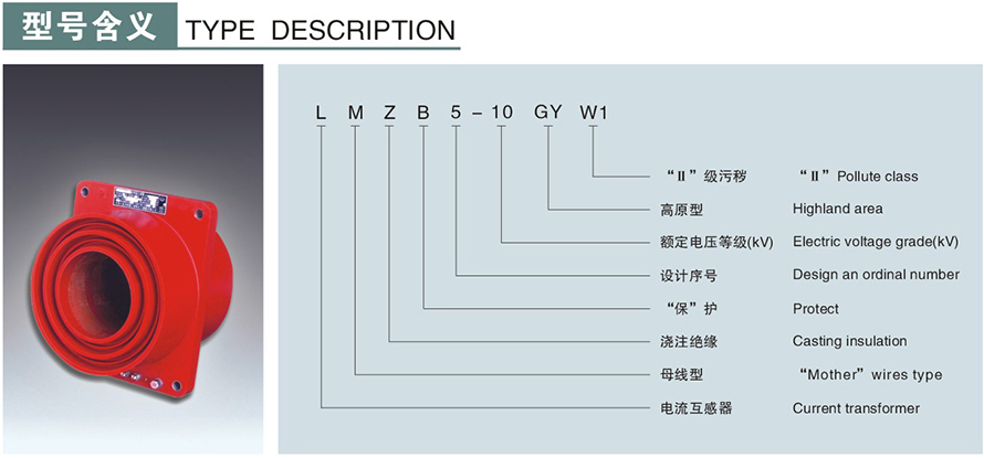 LMZB5-10GYW1型電流互感器型號說明