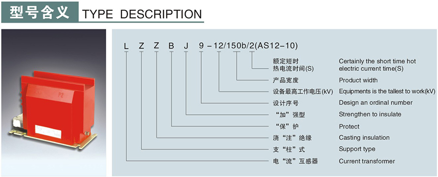 LZZBJ9-12150b2(AS12-10)型電流互感器型號(hào)說明