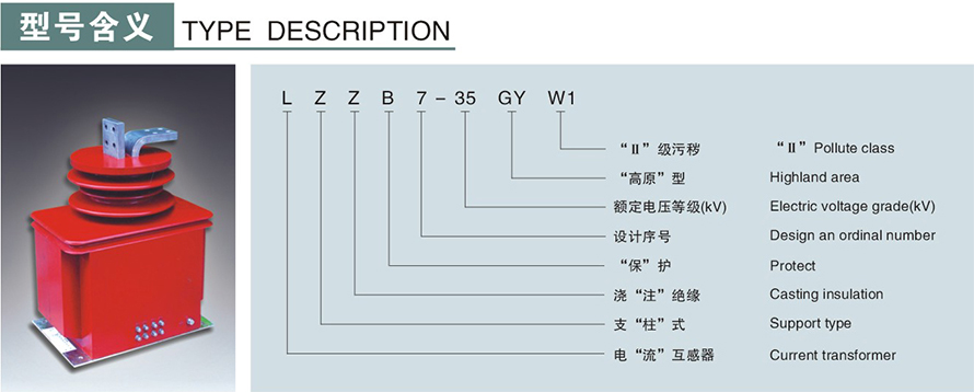 LZZB7-35GYW1型電流互感器型號說明