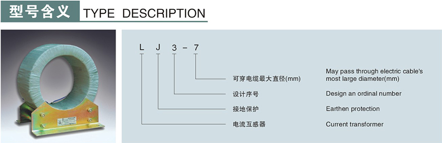 LJ3-7型零序電流互感器型號說明