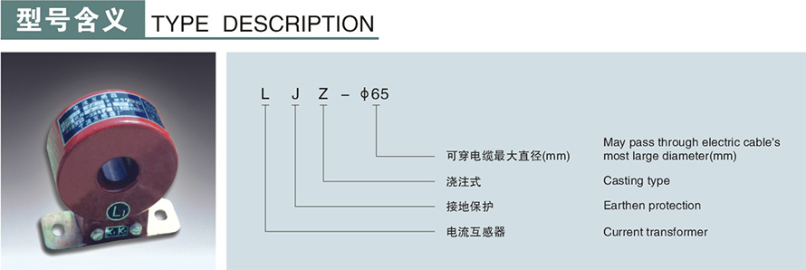 LJZ-φ65型零序電流互感器型號(hào)說(shuō)明