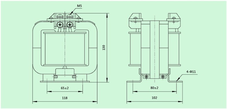 JDG4-0.5型電壓互感器外形及安裝尺寸